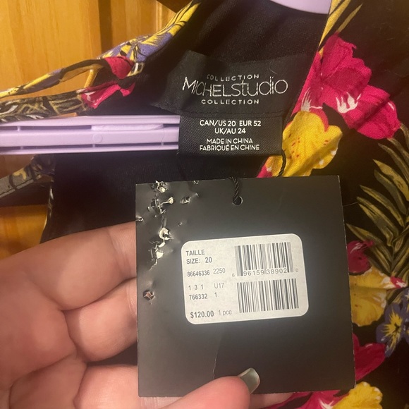 Michel Studio size 20 vacation dress floral mid length - Picture 1 of 2